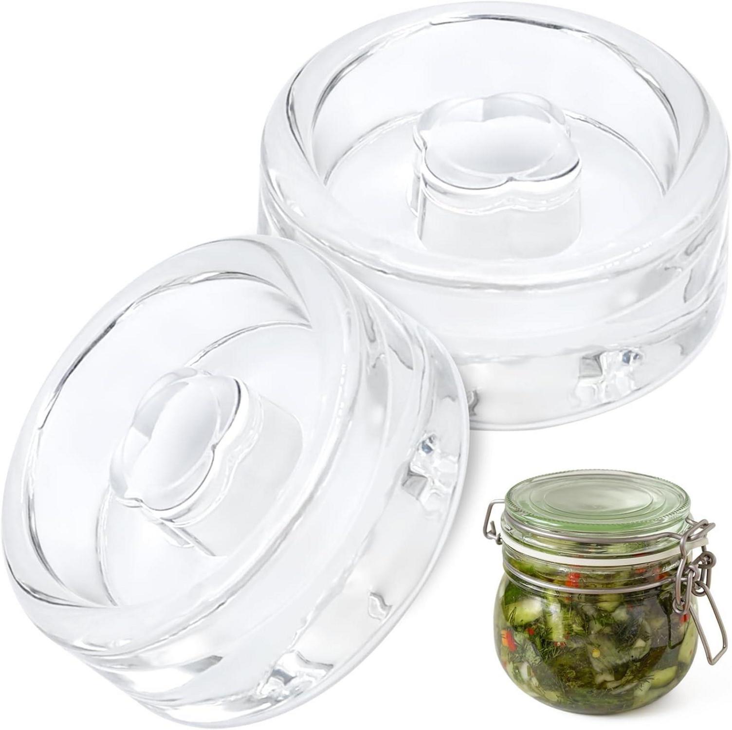 Fermentiergewichte aus Glas für Sauerkraut und Kimchi 7 cm, 2er Set