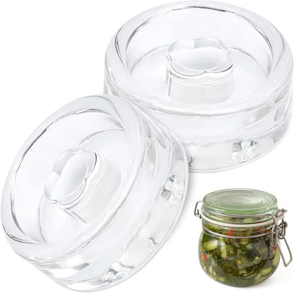 Fermentiergewichte aus Glas für Sauerkraut und Kimchi 7 cm, 2er Set