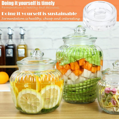 Fermentiergewichte aus Glas für Sauerkraut und Kimchi 7 cm, 2er Set