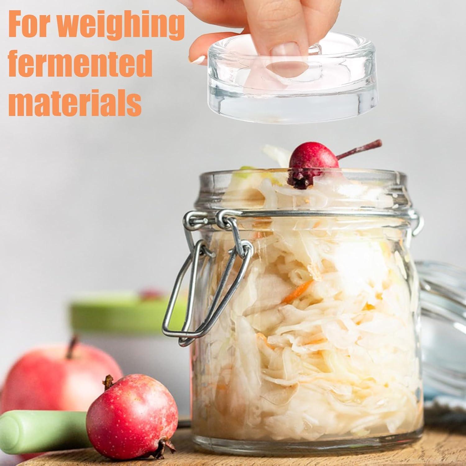 2x Glas Fermentiergewichte mit Griff für Fermentation & Einmachen