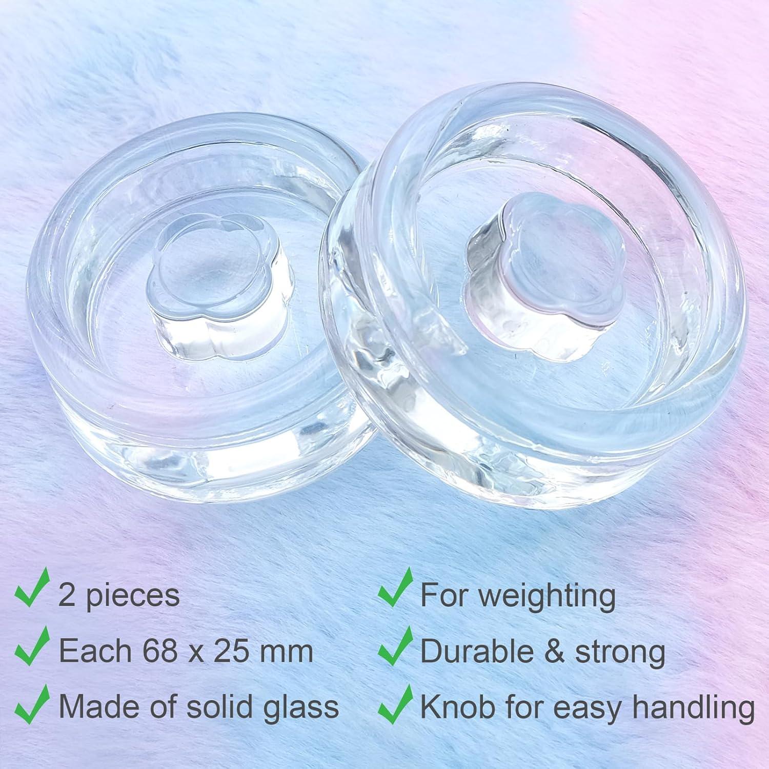 2er Set Fermentiergewichte Glas mit Griff für Fermentation und