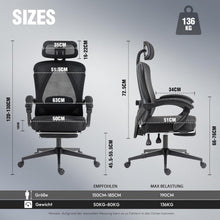 Ergonomischer Bürostuhl mit Kopf- und