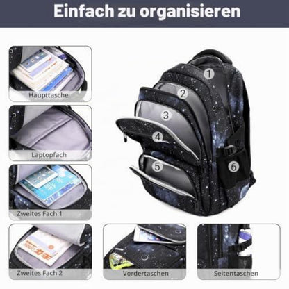 Schulrucksack Trolley 3-teilig für Jungen – Schwarz