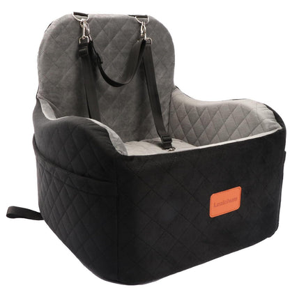 Hunde Autositz Booster mit Memory Foam – Schwarz/Grau, Medium