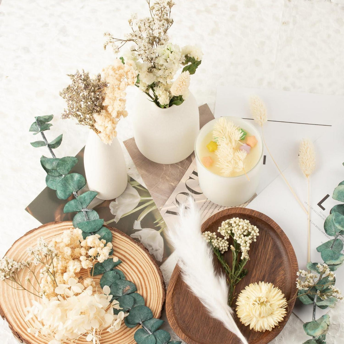 Getrocknete Blumen bunt – DIY Set für Deko & Basteln
