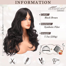 Braune Lange Layered Perücke mit Pony 66cm - Synthetische