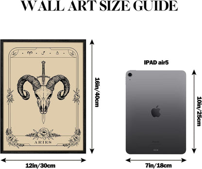 Leinwandbild Konstellation Widder Tarot Wandkunst mit Rahmen 30x40 cm