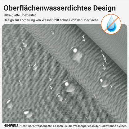 Duschvorhang Grau 180x180cm Beschwerter Saum Wasserabweisend Waschbar