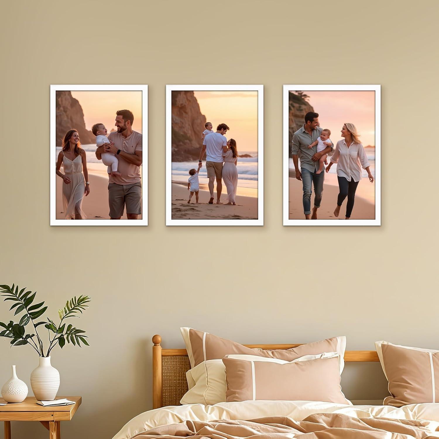 Weiße Bilderrahmen 20x30 cm - Modernes Fotorahmen für Foto und Bilder - Glattes Design - Tischaufsteller - Einzel 20x30cm