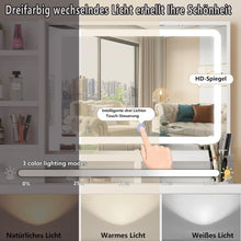 Schminktisch mit LED Beleuchtung und Hocker Weiß moderne Kosmetiktisch