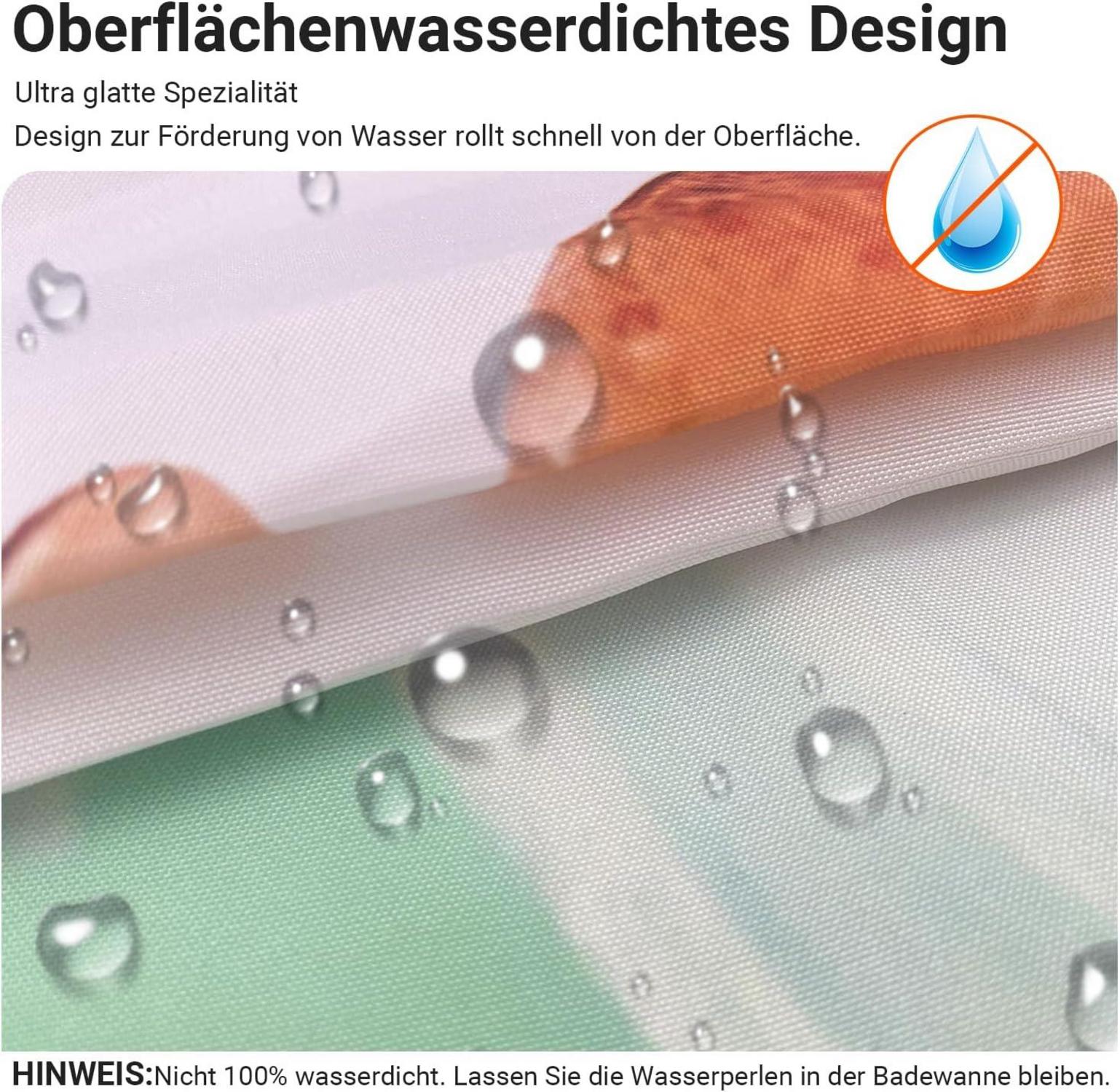 Duschvorhang Blumen Zeichnen 240x200cm Polyester
