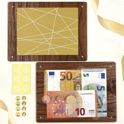 Gamer Geldgeschenk Holz mit Glückwunschkarte – Level Up Geschenkidee