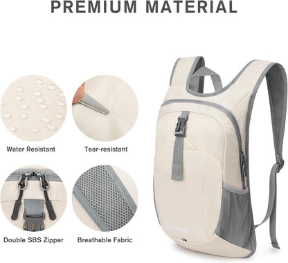 Kleiner Faltbarer Rucksack 12L Leicht für Outdoor Wandern Camping