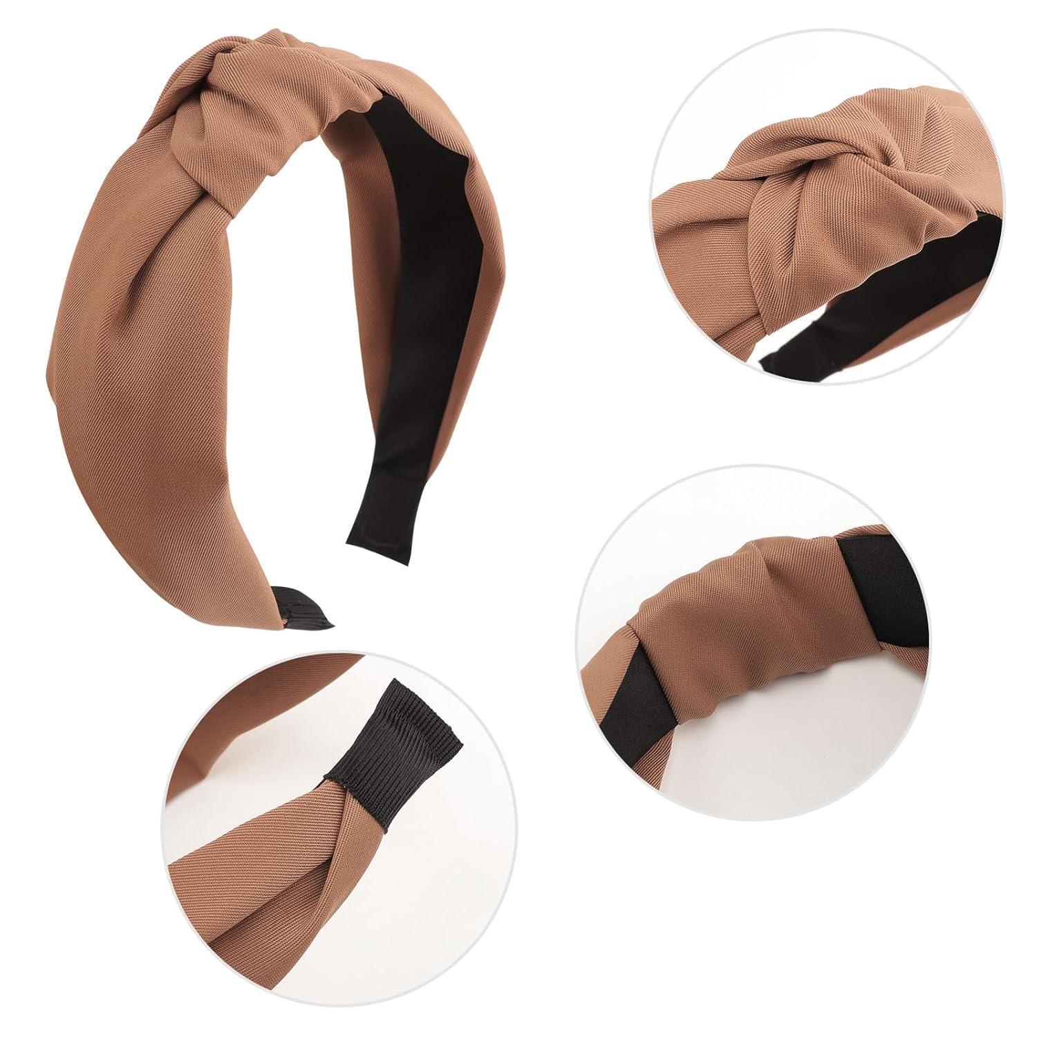 4er Set Boho Haarreifen Damen Mädchen breit geknotet Anti-Rutsch - in