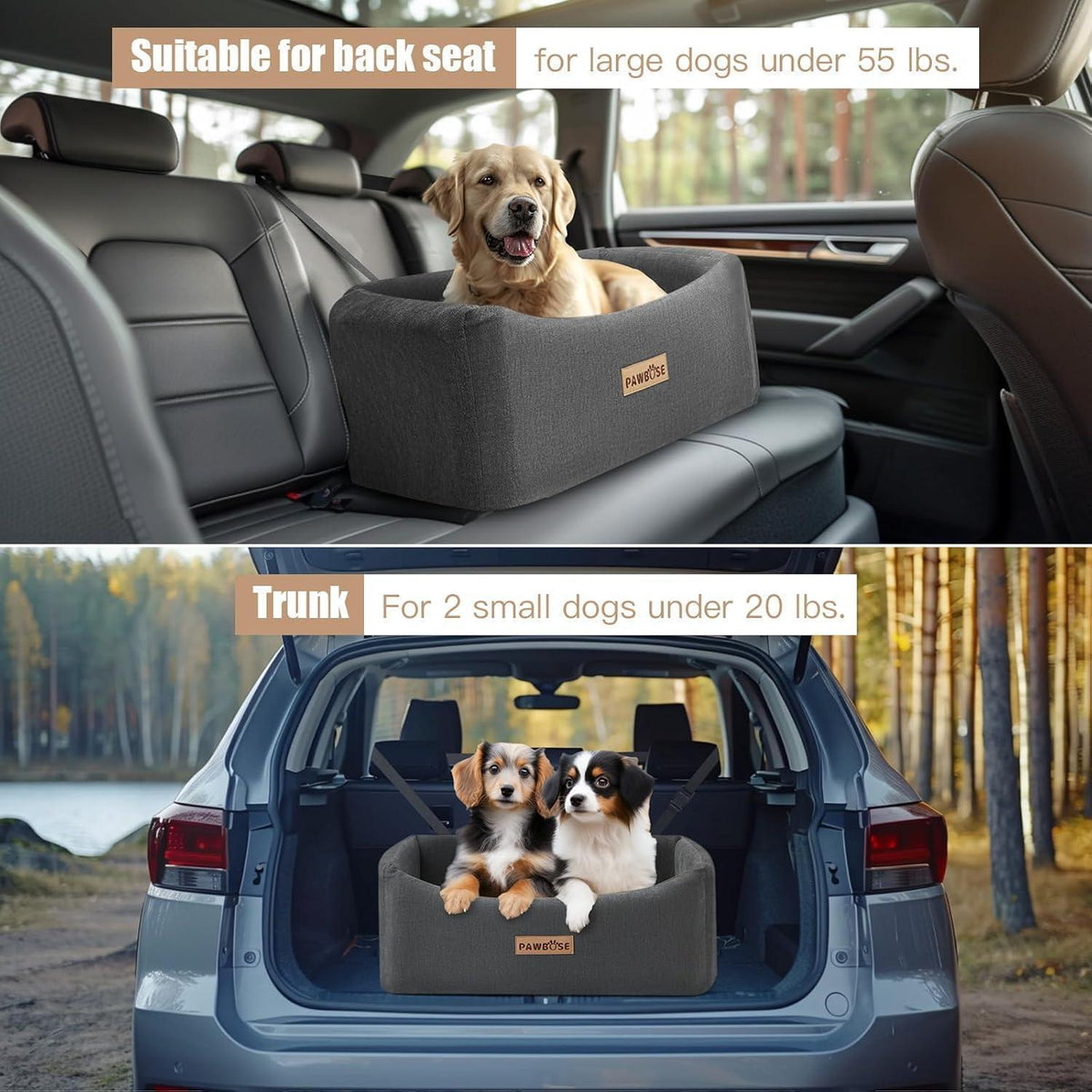 Hunde Autositz erhöht für große Hunde & Reisen