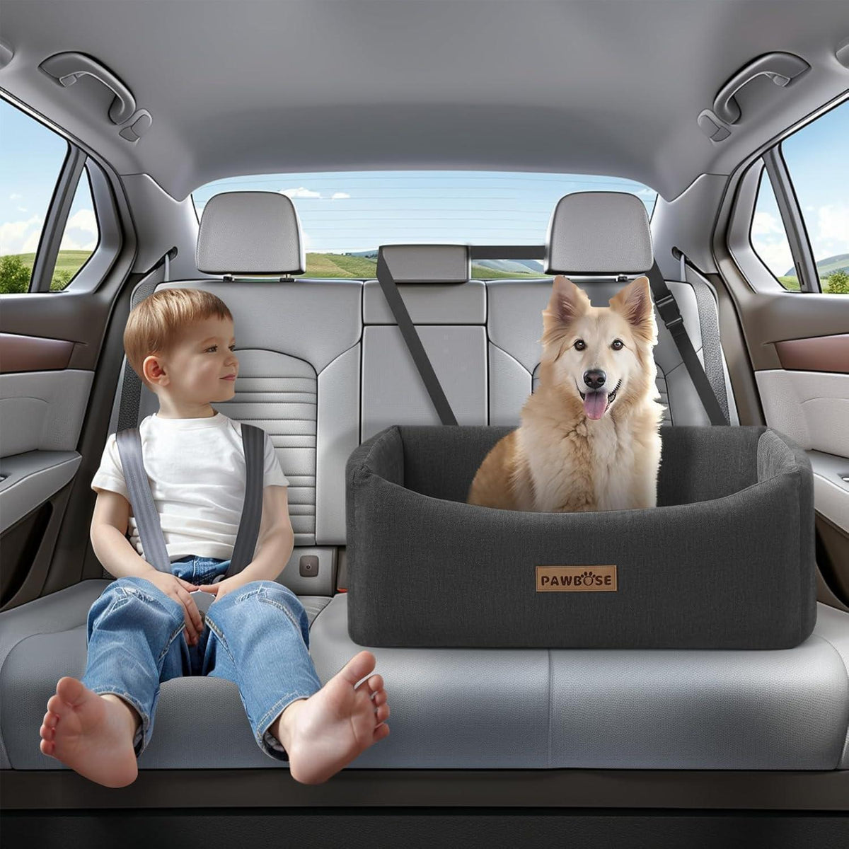 Hunde Autositz erhöht für große Hunde & Reisen