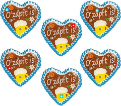 LED Anstecker Pin Oktoberfest Lebkuchenherz Design 6er Set