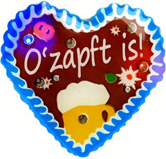 LED Anstecker Pin Oktoberfest Lebkuchenherz Design 6er Set