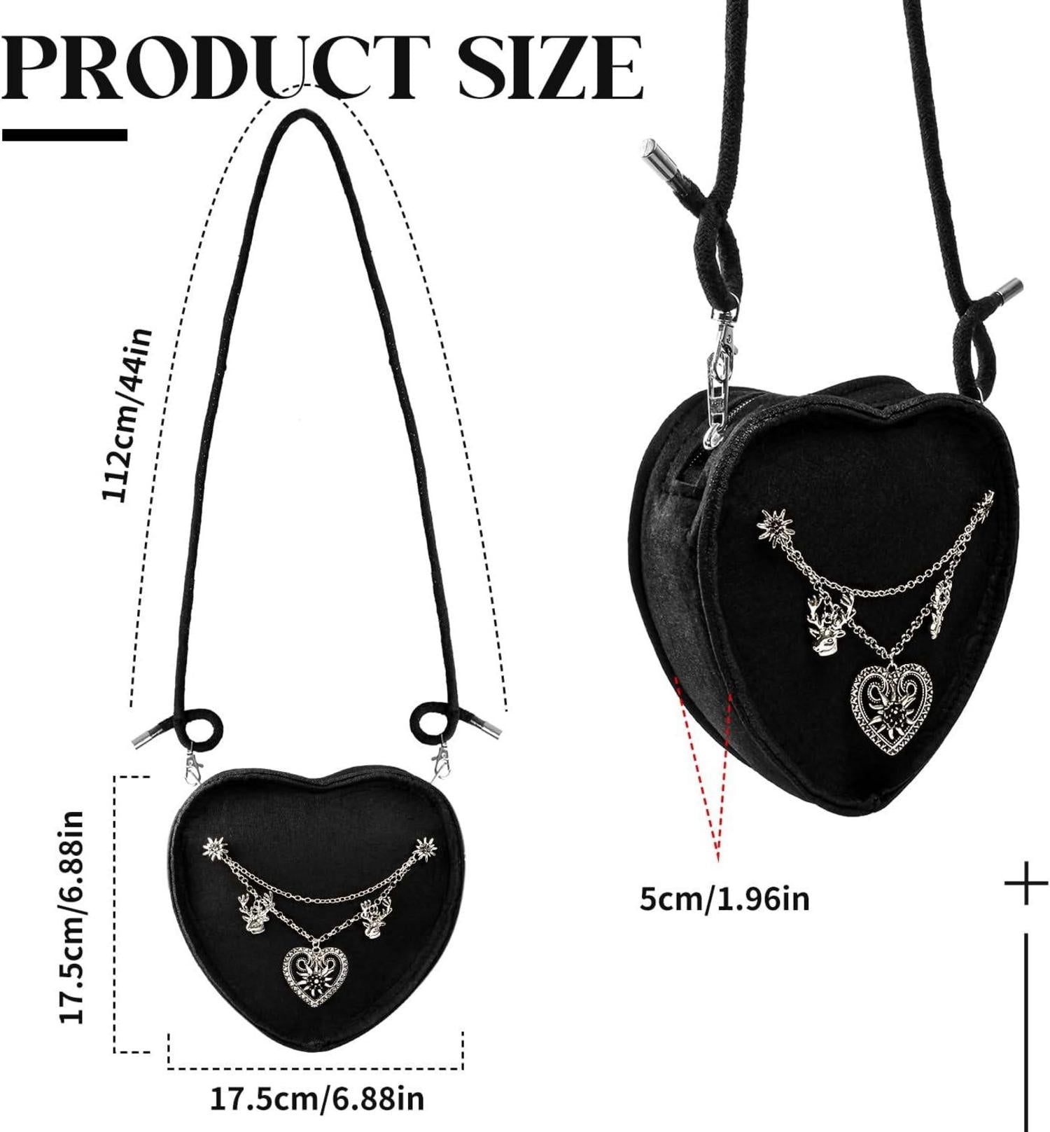 Oktoberfest Herztasche Schwarz Trachtentasche Damen Mädchen