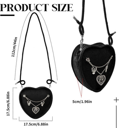 Oktoberfest Herztasche Schwarz Trachtentasche Damen Mädchen