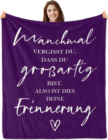 Weiche Inspirationsdecke 150x130cm Geschenk