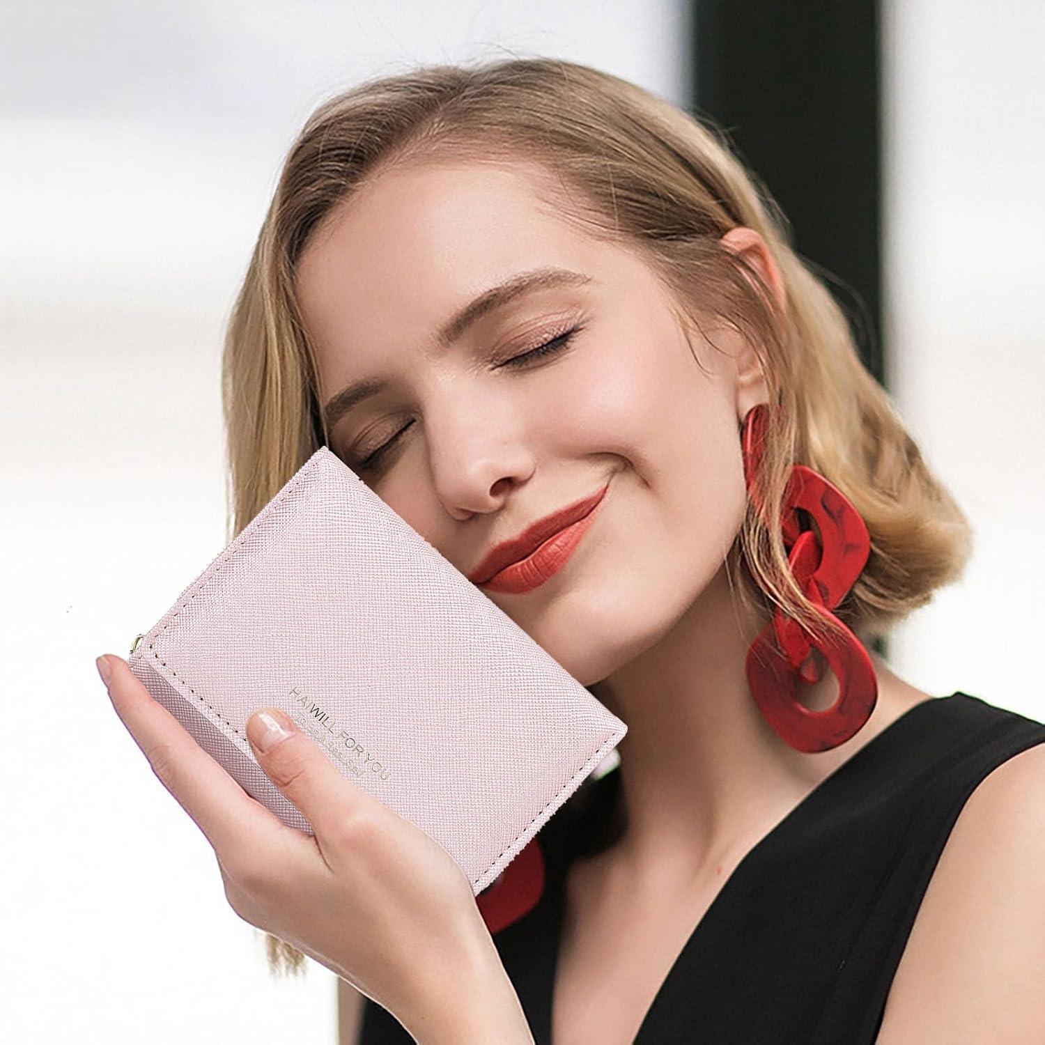 Geldbeutel Damen Klein PU Leder mit Münzfach und 7 Kartenfächern