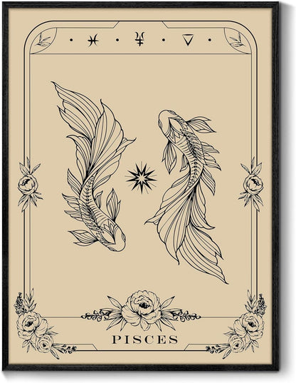 Leinwandbilder Konstellation Fische Tarot 30x40 cm Schwarz-Rahmen