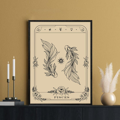 MHARTK66 Konstellation Leinwandbilder Fische Tarot mit