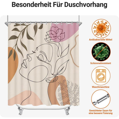 Duschvorhang 180x200cm Frauenmuster Wasserabweisend Waschbar