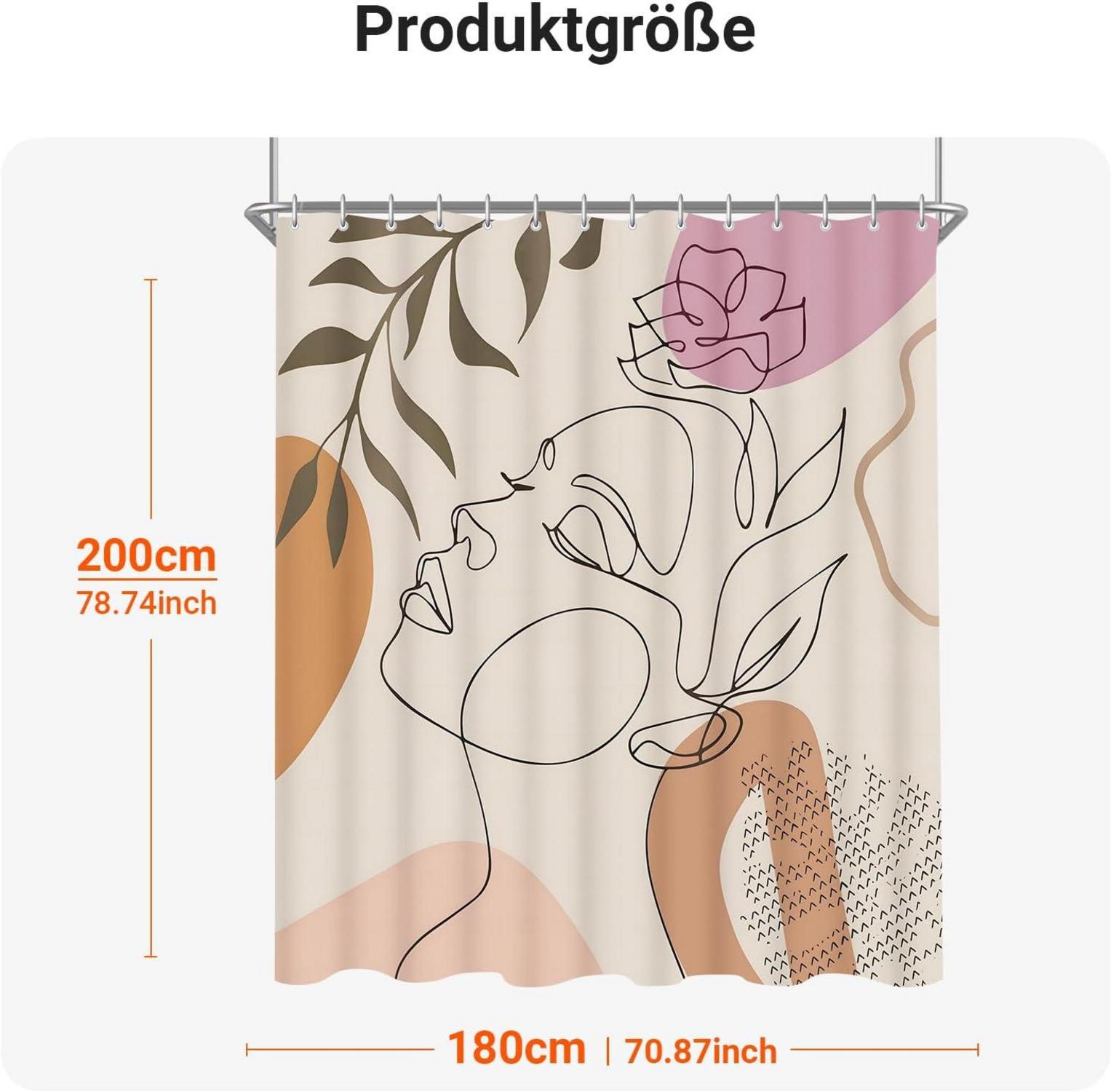 Duschvorhang 180x200cm Wasserabweisend Frauen Muster Anti-Schimmel
