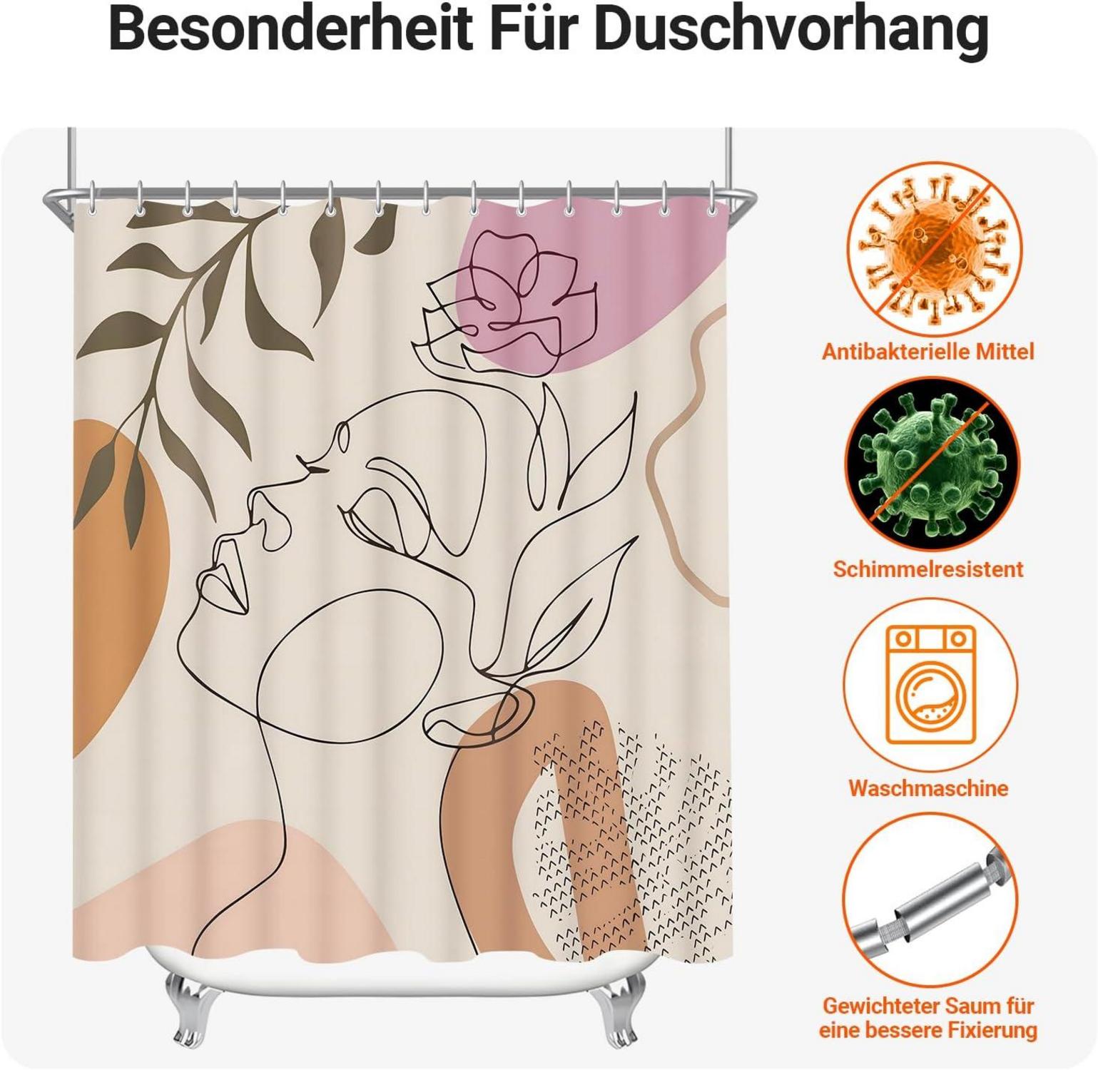 Duschvorhang Frauenmuster 180x200cm Antischimmel Polyester wasserabweisend