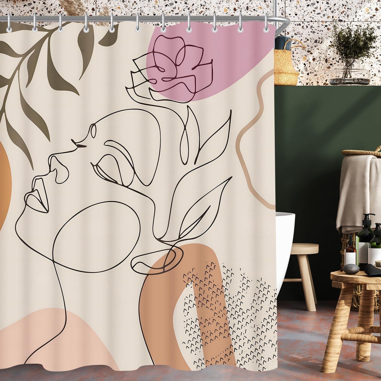 Duschvorhang Eindrücke Frauen 180x200cm Wasserabweisend Waschbar Polyester