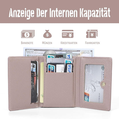 HAIWILL Damen Geldbörse Klein PU Leder Münzfach 7 Kartenfächer
