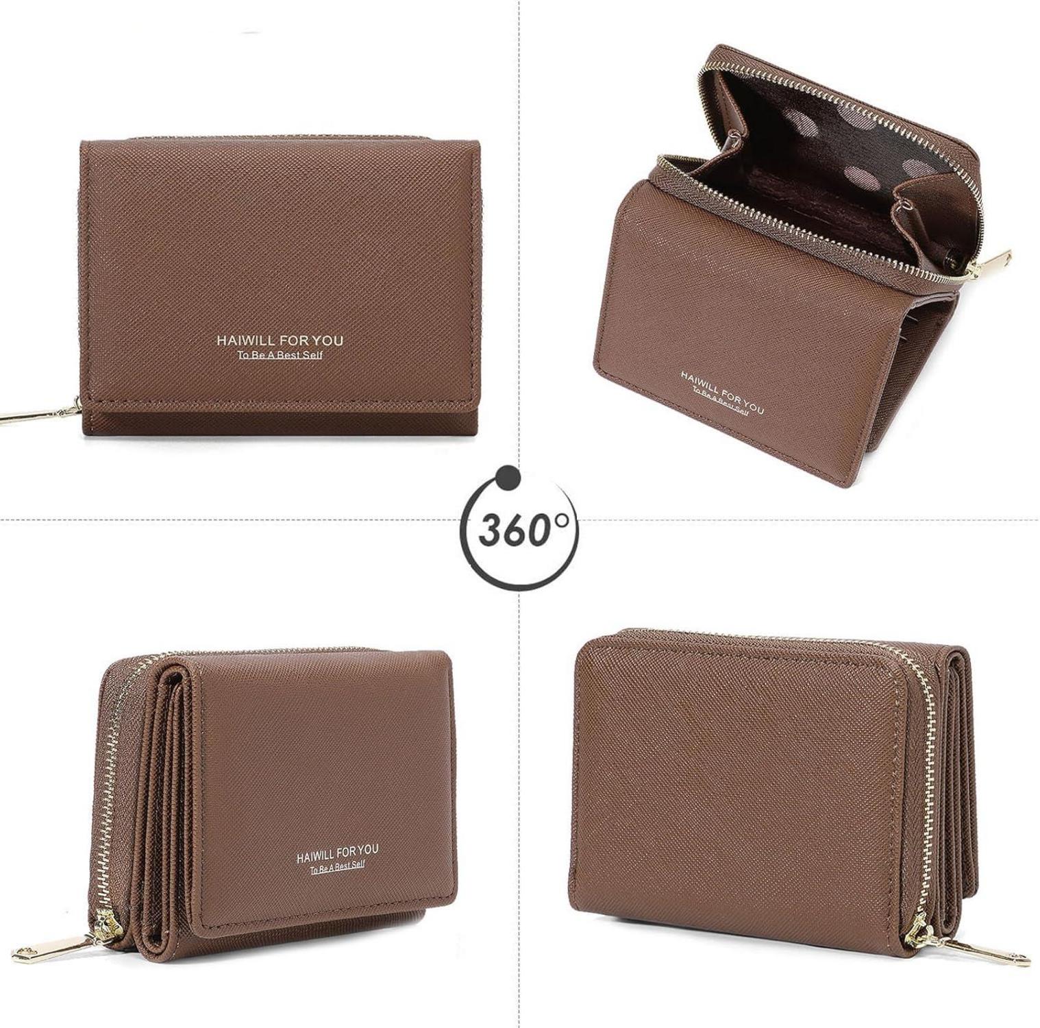 Damen Geldbeutel Klein PU Leder mit Münzfach und