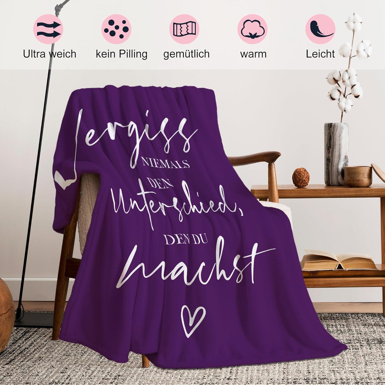 Dankeschön Geschenk Decke 130x150CM für Frau Mann Eltern & Erzieherin