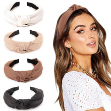 Breite Knoten Haarreifen Damen 4er Pack - Boho Haarbänder Anti-Rutsch