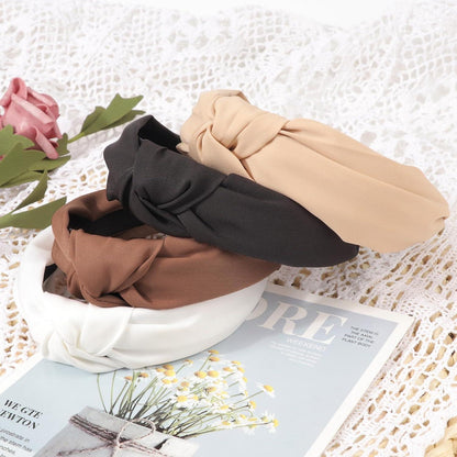 Breite Knoten Haarreifen Damen 4er Pack - Boho Haarbänder Anti-Rutsch