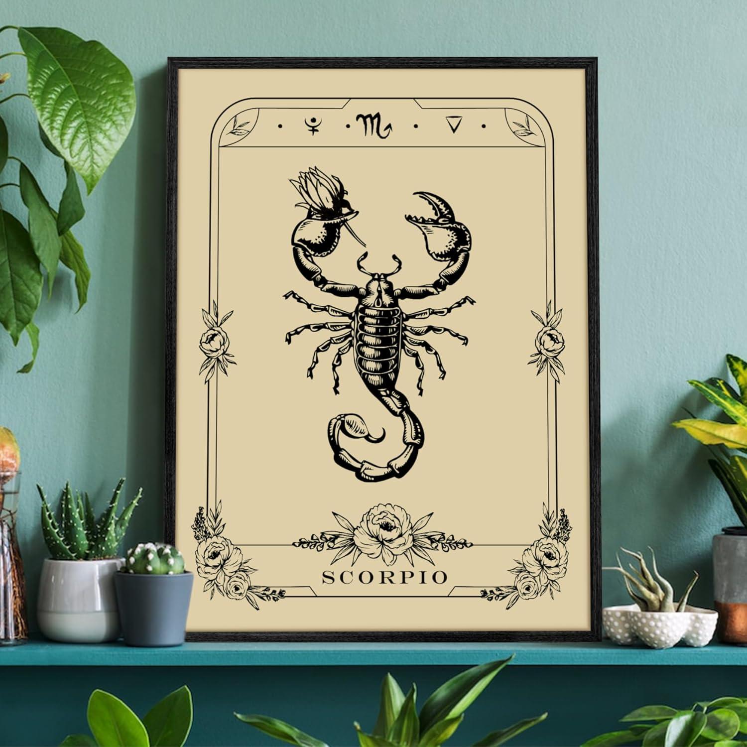 Leinwand Bilder Schwarz 30x40 cm Skorpion Tarot Wandbilder Wohnzimmer