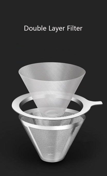 Pour Over Kaffeemaschine Glas Handtropf Brauer Permanentfilter 600 ml