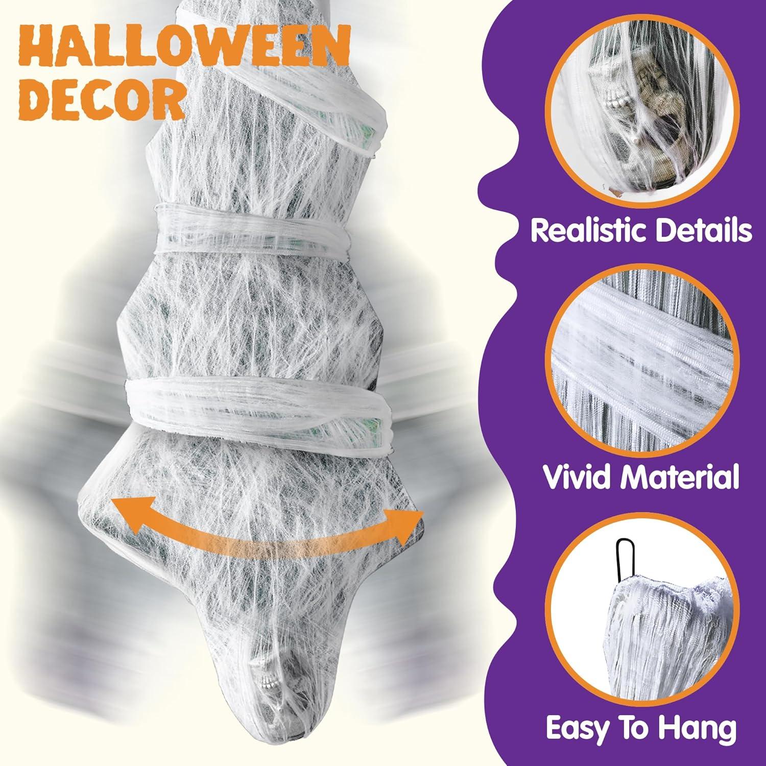 Halloween-Kokon-Leiche zum Aufhängen für gruselige