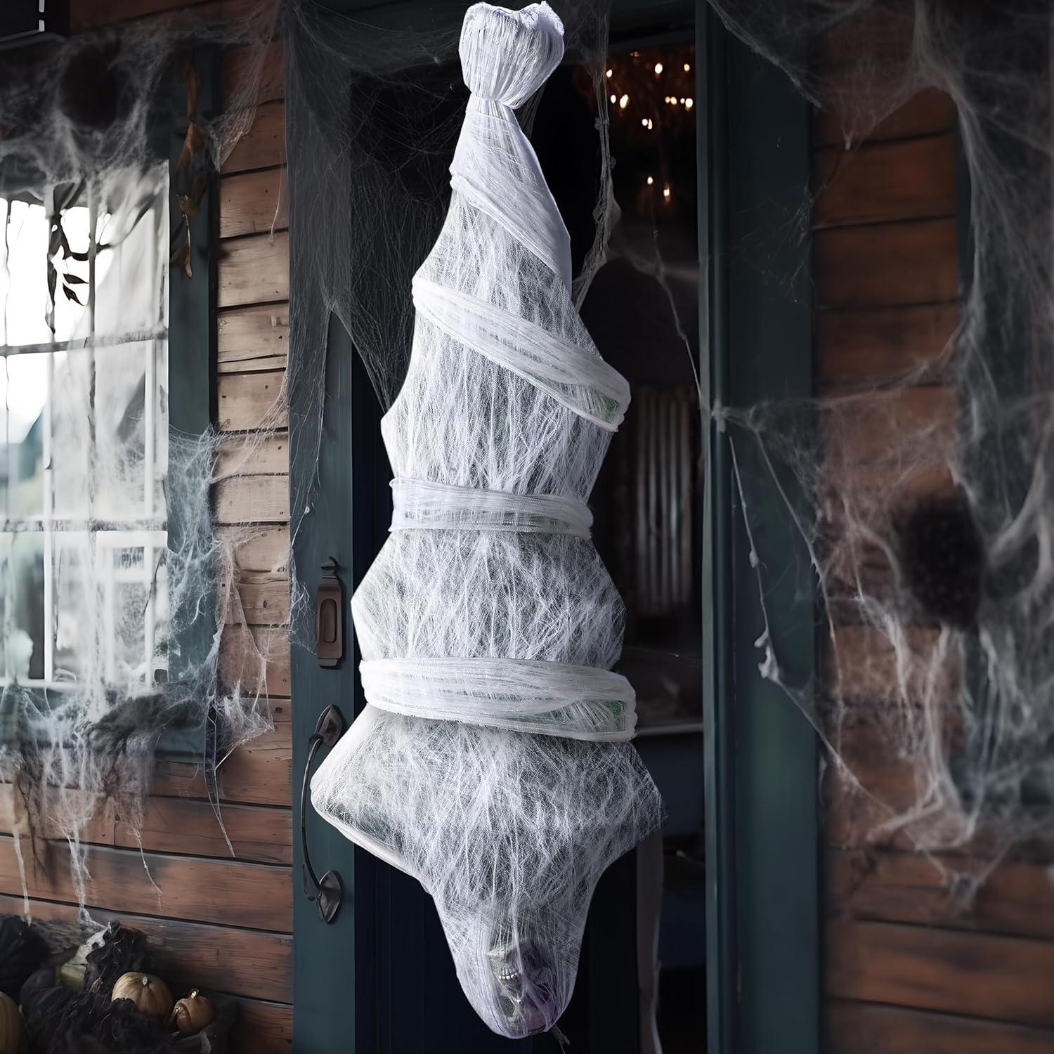 Halloween Kokon Leiche zum Aufhängen, lebensgroß, gruselige Deko