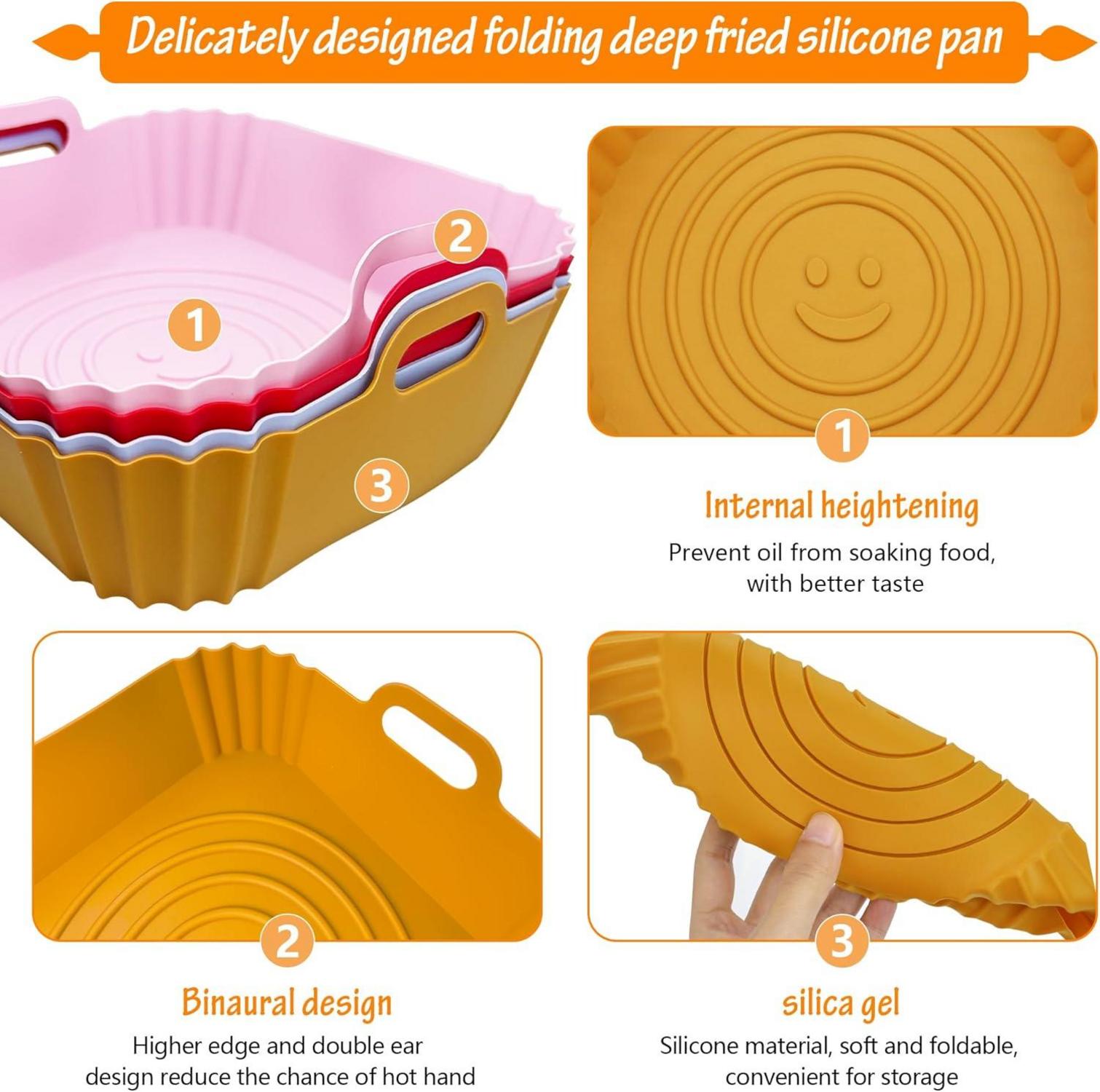 Silikonform für Heißluftfritteuse 4er Set Airfryer Zubehör