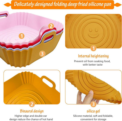 Silikonform für Heißluftfritteuse 4er Set Airfryer Zubehör