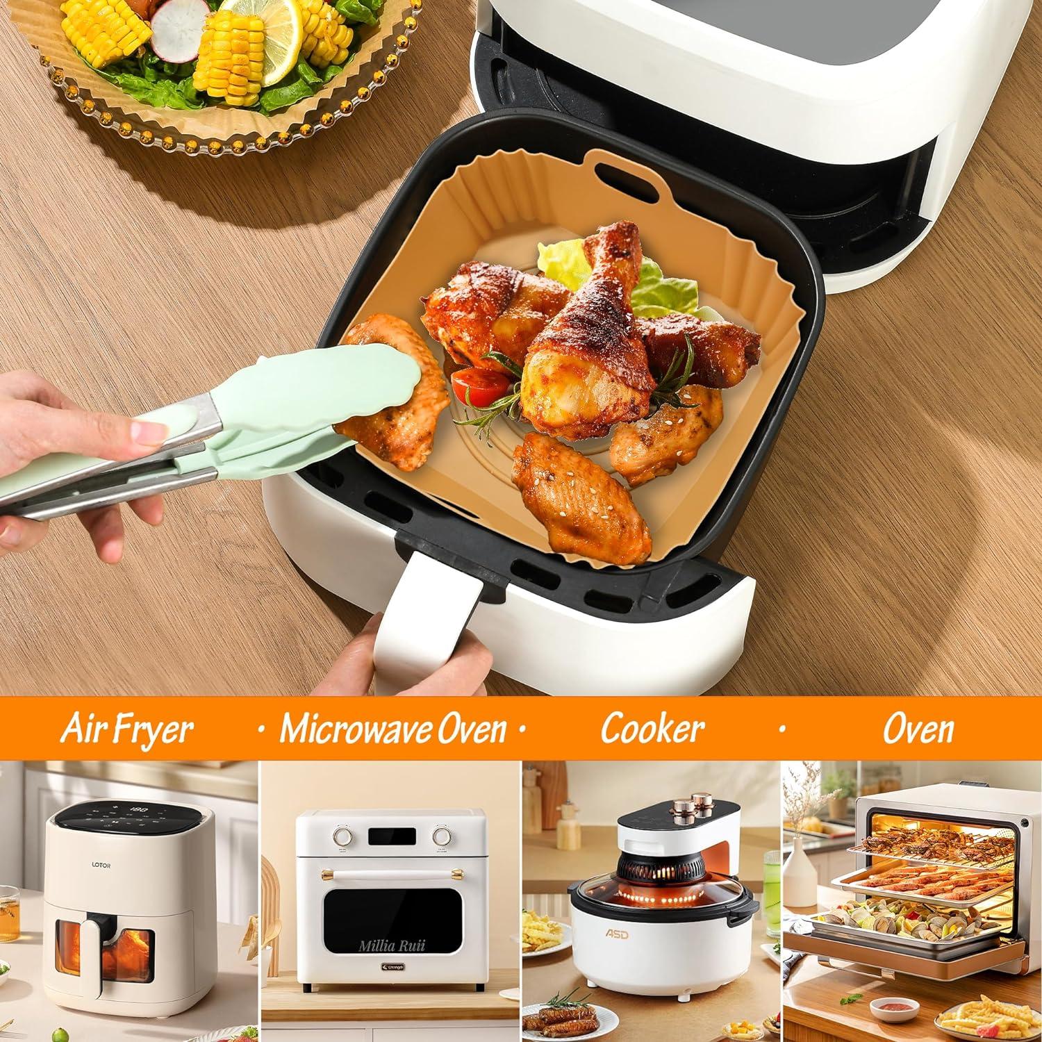 4er Set Silikonform für Heißluftfritteuse Airfryer Zubehör Pot Liners