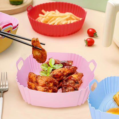 Silikonform für Heißluftfritteuse 4er Set Zubehör Pot Liners 22cm