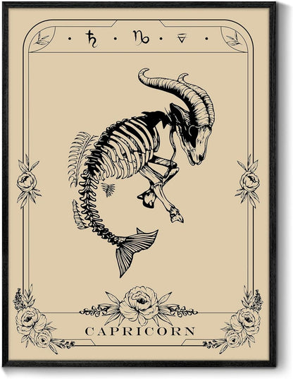 Konstellation Leinwand Bilder mit Schwarzem Rahmen 30x40cm Steinbock