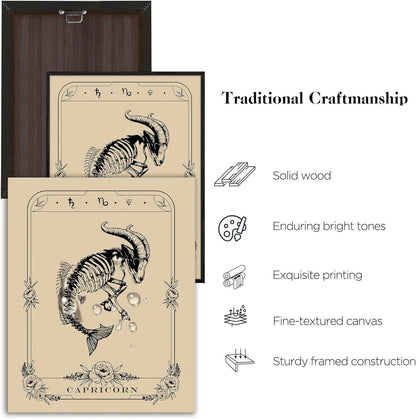 MHARTK66 Konstellation Leinwandbild Rahmen Schwarz 30x40cm Steinbock Tarot