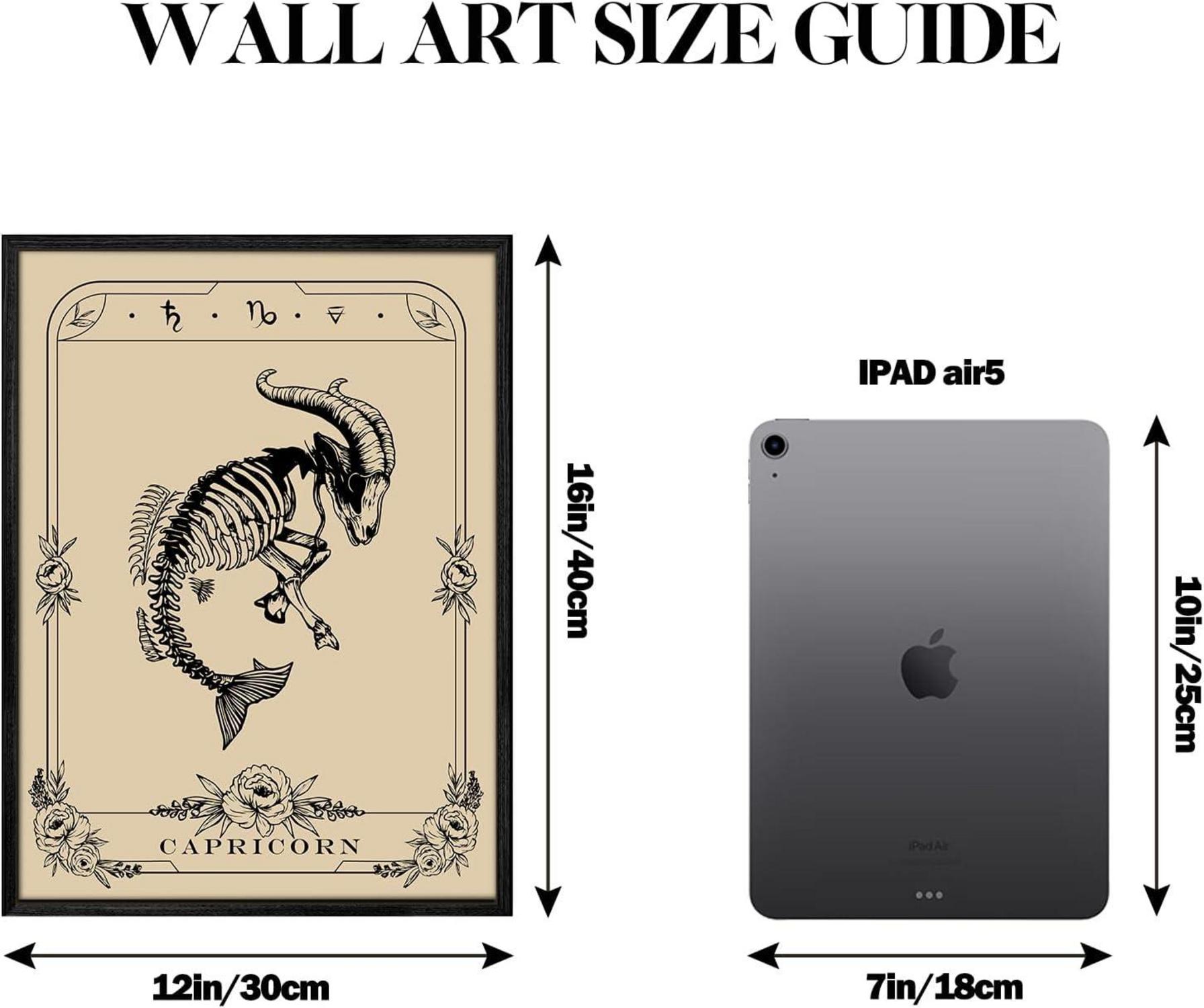 Konstellation Leinwand Bilder Schwarz 30x40 cm Steinbock Tarot