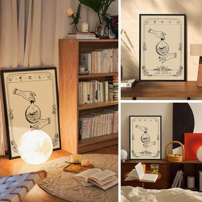 MHARTK66 Konstellation Leinwandbilder 30x40 cm Wassermann Tarot Schwarz-Einrichtung Wanddekoration Galeriequalität