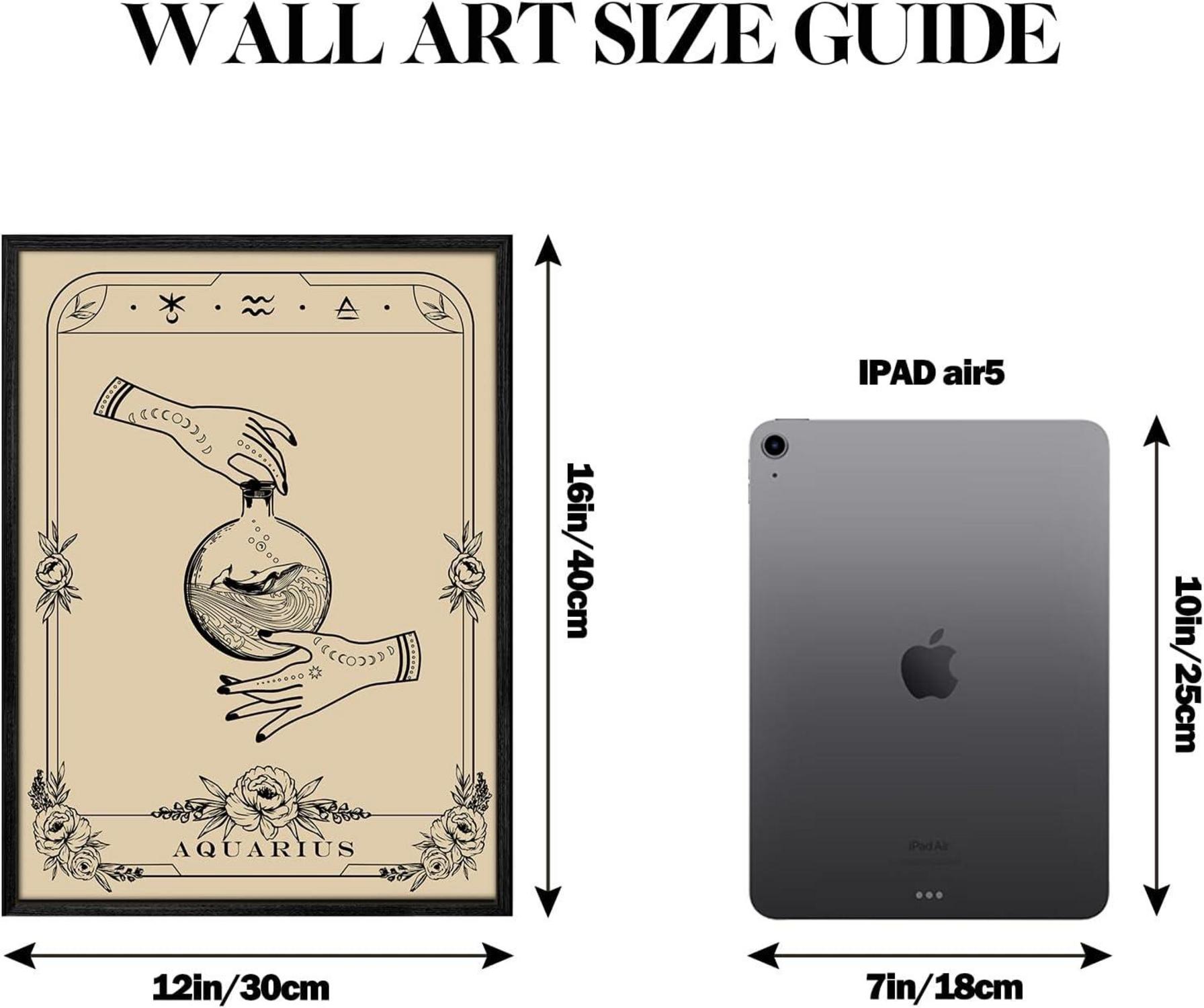 Konstellation Leinwandbild Wassermann Tarot 30x40 cm Rahmen Schwarz